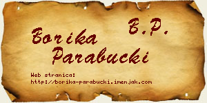 Borika Parabucki vizit kartica
